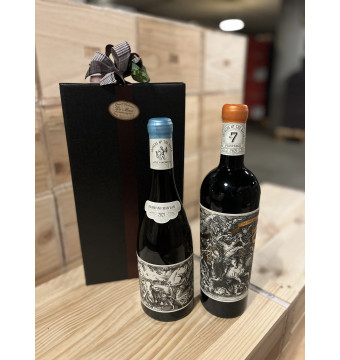 Wijndoos met 2 x Orpheus & The Raven  - Zuid-Afrika (wit en rood)